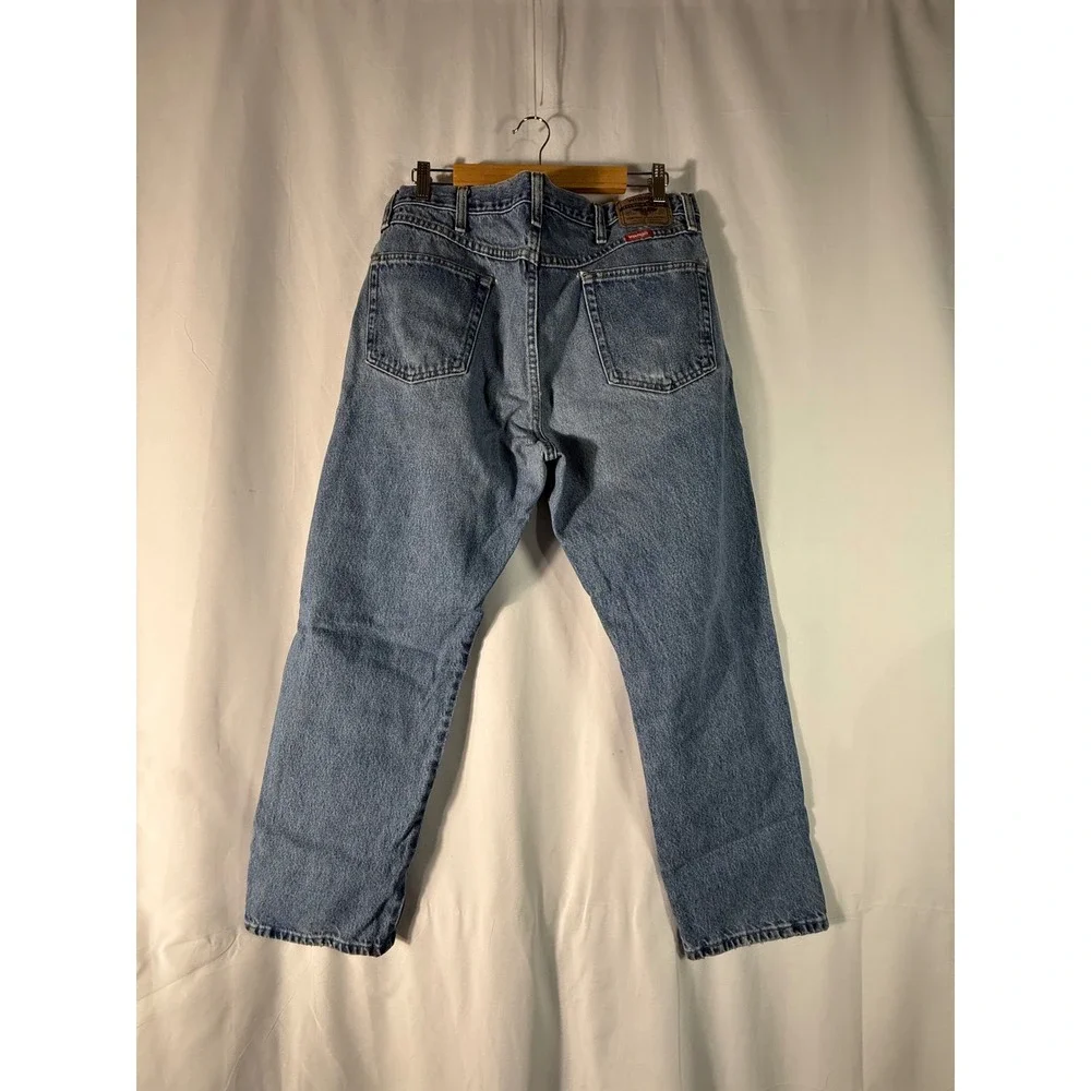 Wrangler Regular Fit Mens Jeans 38x30 Blue Denim‎ 965T1DS Mid Wash Straight Leg